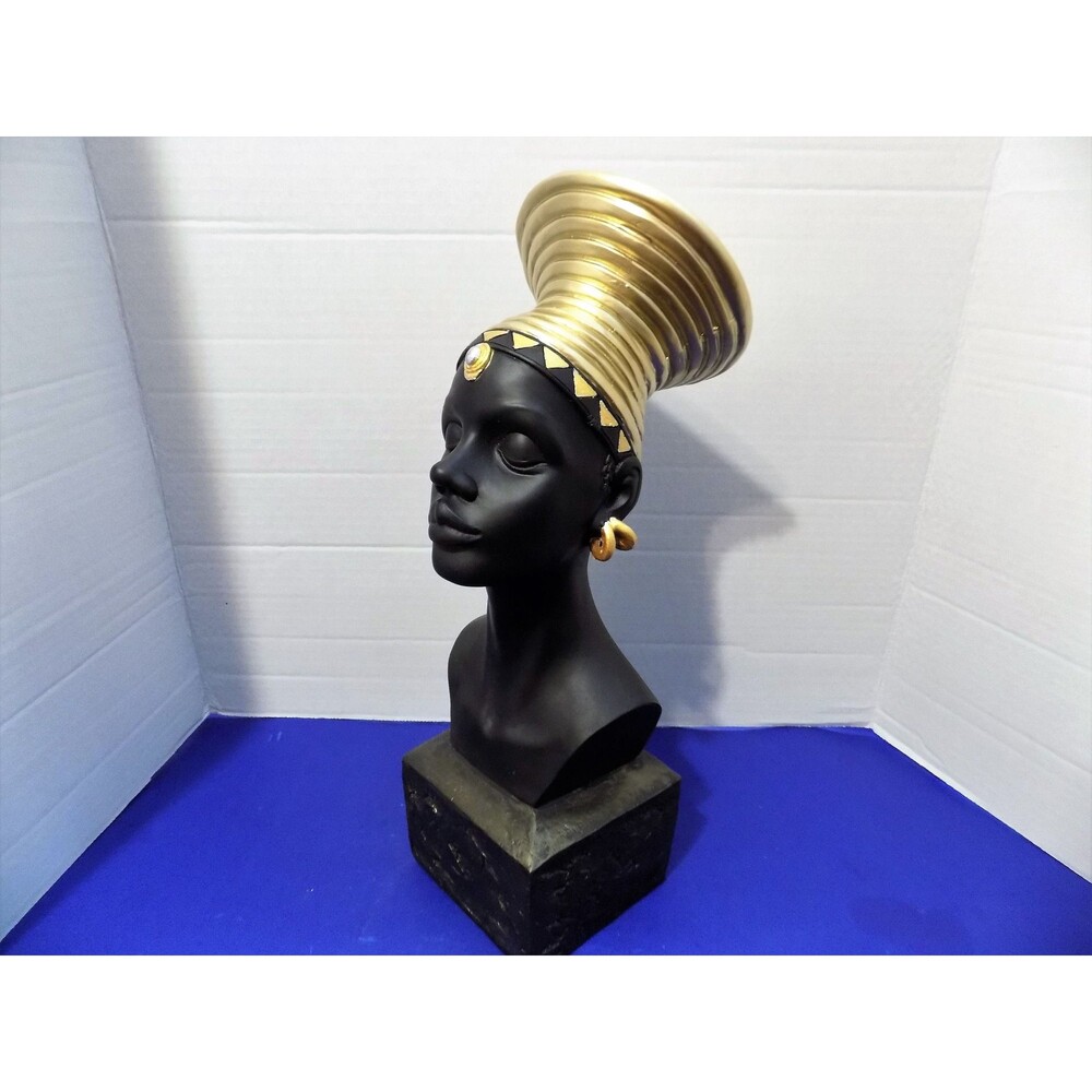 NEW Black African Queen Statue Figurine Bust